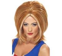 Smiffys Girl Power Wig, Ginger with Blonde Streaks, 1990's Fancy Dress, Adult Dress Up Wigs