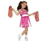 Smiffys Girl's Cheerleader Costume Dress in Pink | Size: 10-12 Years Smiffys Pink 10-12 Years