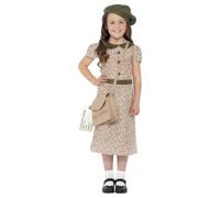 Smiffys Girl's Evacuee Costume | Size: 10-12 Years Smiffys Multicolor 10-12 Years