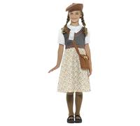 Smiffys Girl's Evacuee School Girl Costume Set in Grey | Size: 11 Years Smiffys Grey 11 Years