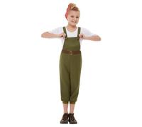 Smiffys Girl's Land Girl Costume Set in Green | Size: 7-9 Years Smiffys Green 7-9 Years