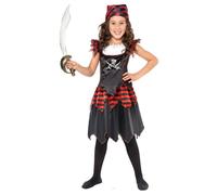 Smiffys Girl's Pirate Costume in Black | Size: 7-9 Years Smiffys Black 7-9 Years