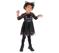 Smiffys Girl's Rainbow Cat Polyester Costume Set in Jet Black | Size: 4-6 Years Smiffys Jet Black 4-6 Years