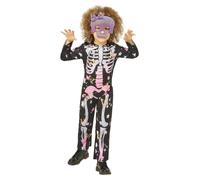 Smiffys Girl's Skeleton Sparkly Costume in Black | Size: 7-9 Years Smiffys Black 7-9 Years