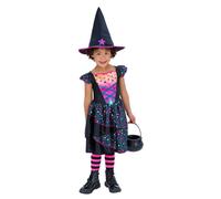 Smiffys Girl's Star Witch Polyester Costume Set in Black | Size: 7-9 Years Smiffys Black 7-9 Years