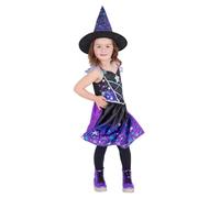 Smiffys Girl's Starry Night Witch Costume Set in Black | Size: 3-4 Years Smiffys Black 3-4 Years