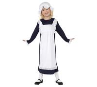 Smiffys Girl's Victorian Costume Set in White | Size: 7-9 Years Smiffys White 7-9 Years