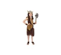 Smiffys Viking Girl Costume, Brown with Dress & Wristcuffs, Girls Fancy Dress, Viking Dress Up Costumes