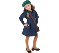 World War II Evacuee Long-Sleeved Costume Smiffys Blue 10-12 Years