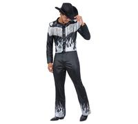 Smiffys Glamorous Cowboy Costume with Shirt and Trousers, Men’s Western Fancy Dress Outfit for Parties, Festivals, Halloween, Rodeo Themed Events, Medium