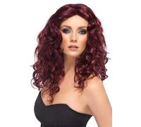 Smiffy's Glamour Wig with Curls (Long, Burgundy)