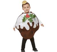 Smiffys Glitter Christmas Pudding Toddler Tabard & Headband, Christmas Children's Fancy Dress, Xmas Dress Up Costumes