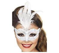 Smiffys Glitter Eye Mask in Silver Smiffys Silver