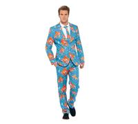 Smiffys Goldfish Suit, Blue with Jacket, Trousers and Tie, Stand Out Suits Fancy Dress, Comedy Dress Up Costumes
