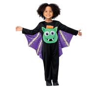 Smiffys Googly Eyed Bat Costume All in One with Moving Eyes, Halloween Child Fancy Dress, Bat Dress Up Costumes