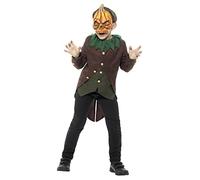 Smiffys Goosebumps Jack-O'-Lantern Costume, Black & Orange with Jacket, Waistcoat & Mask, Officially Licensed Goosebumps Fancy Dress, Child Dress Up Costumes