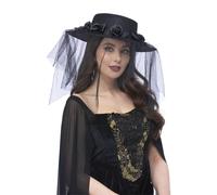 Smiffys Gothic Funeral Hat in Black Smiffys Black