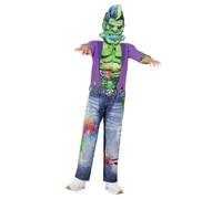 Smiffys Graffiti Frank Costume All in One & EVA Mask, Halloween Child Fancy Dress, Frankie Dress Up Costumes