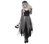 Smiffys Graveyard Bride Costume, Black with Dress & Rose Veil, Halloween Adult Fancy Dress, Adult Dress Up Costumes