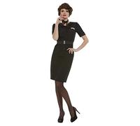 Smiffys Grease Rizzo Costume in Black for Adults, Dress, Belt, and Scarf, Officially Licensed, Ideal for Group Outfits in Matching Fancy Dress with Belt Detail and Rizzo Look