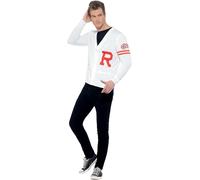 Smiffys Grease Rydell Prep Costume in White for Adults, Sweater Vest, Button-Up