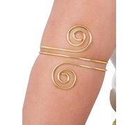 Smiffys Grecian Swirl Arm Cuff - Gold Spiral Upper Arm Bracelet for Goddess, Roman, Greek & Mythical Fancy Dress - Elegant Adjustable Costume Jewellery Accessory for Women, Cosplay & Theatre
