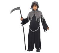 Smiffys Grim Reaper Halloween Costume in Black | Size: 7-9 Years Smiffys Black 7-9 Years