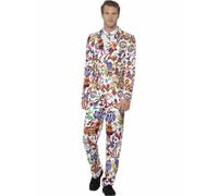 Smiffys Groovy Suit - Multi - Chest 38"-40", Leg Inseam 32.75"