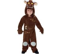 Smiffys Gruffalo Deluxe Costume for Kids, All-in-One with Hood in Brown, Officially Licensed, Comes with Detachable Tail and Soft Fabric, Ideal for World Book Day and Playful Fancy Dress