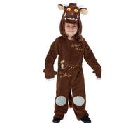 Smiffys Gruffalo Deluxe Costume for Kids, All-in-One with Hood in Brown, Officially Licensed, Comes with Detachable Tail and Soft Fabric, Ideal for World Book Day and Playful Fancy Dress