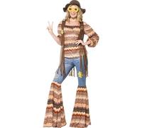 Smiffys Harmony Hippie Costume, Multi-Coloured (Size M)