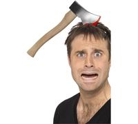 Smiffys Hatchet Through the Head, Silver 33 cm/13 in, Halloween Fancy Dress Acce