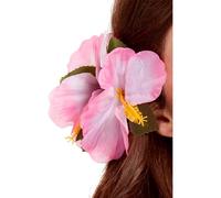 Smiffys Hawaiian Flower Hair Clip, Pink , Hawaiian Luau Fancy Dress, Hawaiian Dress Up Accessories