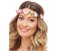 Smiffys Hawaiian/Hippie Daisy Chain Headband, Assorted Pack of 3, Hawaiian Luau Fancy Dress, Hawaiian Dress Up Accessories