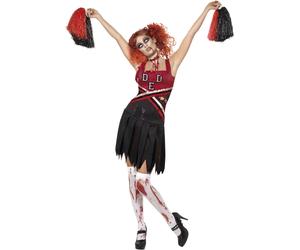Smiffys High School Horror Cheerleader Adult Women's Costume Halloween Outfit
