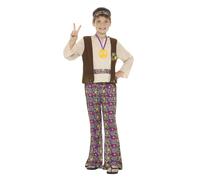 Childs Boys 60s 1960s Hippy Fancy Dress Costume Hippie Outfit by Smiffys New
