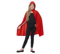Smiffys Hooded Cape in Red | Size: 10-12 Years Smiffys Red 10-12 Years