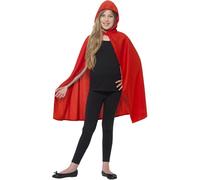 Fairytale Childs Girls Fancy Dress Hooded Cape Red with hood by Smiffys
