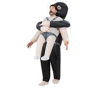 Smiffys Inflatable Gimp Kidnap Costume One Piece Illusion Suit, with Ball Gag & Fan, Funny Fancy Dress, Stag Night Dress Up