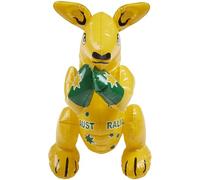 Smiffys Inflatable Kangaroo, Yellow with Australia Print, 40cm/16in, Around The World Fancy Dress, Animal Dress Up Accessories