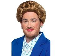 Smiffys Iron Lady Wig, Brown , Icons & Idols Fancy Dress, Adult Dress Up Wigs Halloween