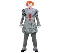 Smiffys IT Chapter Two Pennywise Costume for Adults, Top with Neck Ruffle and Trousers, Grey, Officially Licensed, Ideal for Halloween and Matching Group Fancy Dress Parties