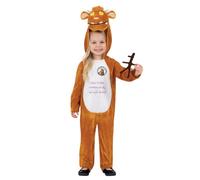 Smiffys Julia Donaldson Gruffalo’s Child Costume for Kids, All-in-One with Character Hood and Felt Accessory, Brown, Officially Licensed with Padded Character Hood and Stick Man Accessory