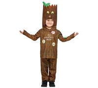 Smiffys Julia Donaldson Stickman Costume for Kids, Top, Trousers, and Character Hood, Brown, Officially Licensed with Leaf Detail and Book Quotes, Ideal for Roleplay and Fancy Dress