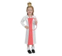 Smiffys Julia Donaldson Zog Princess Pearl Costume for Kids, Dress, Headband, and Stethoscope, White, Pink, and Gold, Officially Licensed, Ideal for Halloween and World Book Day