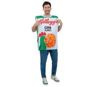 Smiffys Kelloggs™ Corn Flakes™ Cereal Box Costume Tabard, Officially Licensed Kelloggs Fancy Dress, Adult Dress Up Costumes