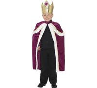King or Queen Royal Purple Fancy Dress Costume Kids Unisex Medium - Age 7-9