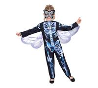 Smiffys Butterfly Skeleton Costume All in One, Wings & Mask, Halloween Child Fancy Dress, Skeleton Dress Up Costumes