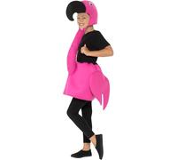 Flamingo Fun Pink Kids Costume, Tabard Hooded Neckpiece, Bird Animal Book Day