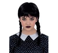Child Wednesday Addams Gothic School Girl Wig